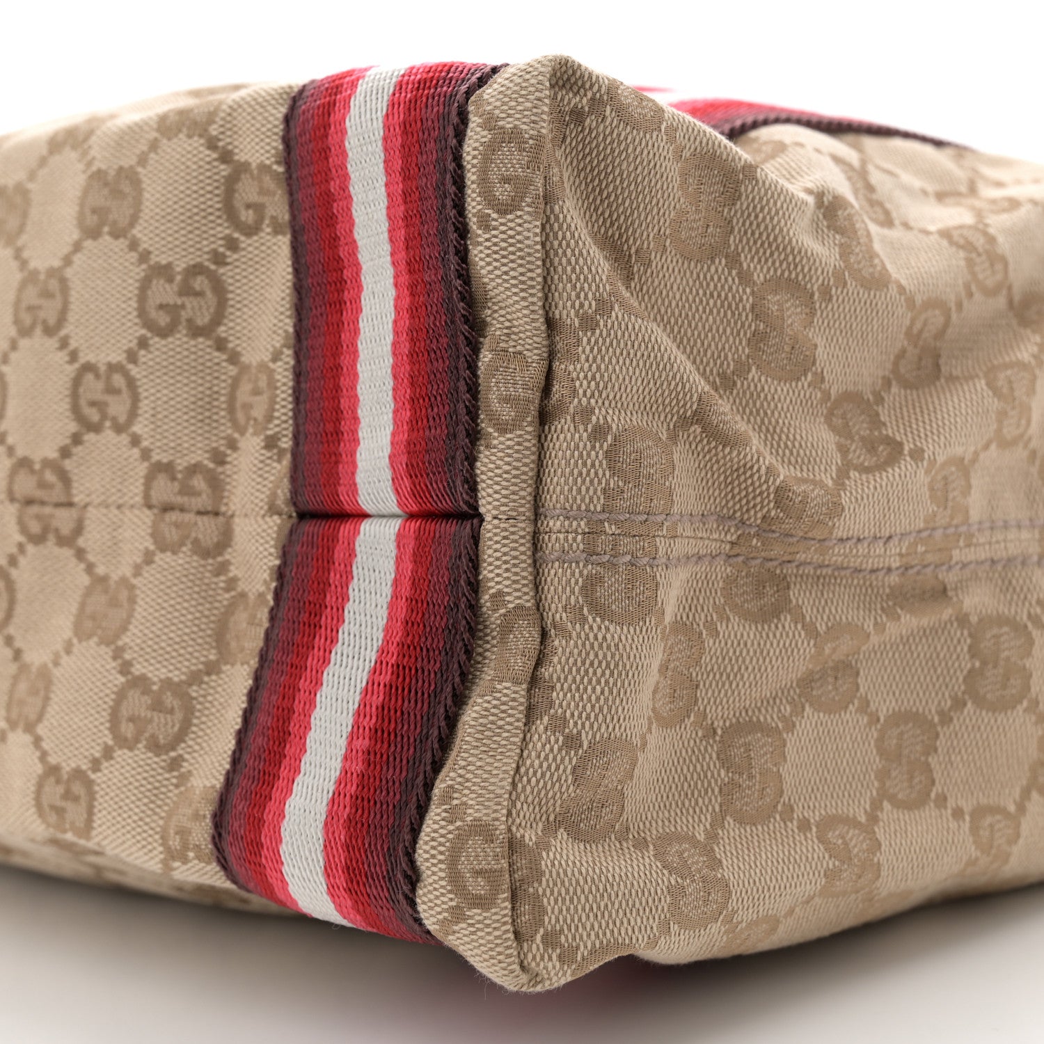 Gucci GG Monogram Medium Web Handle Vertical Tote Red 10 of 10