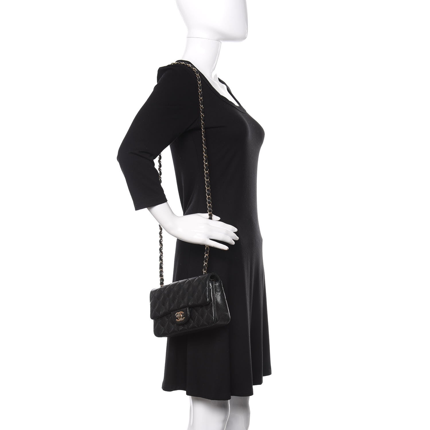 Chanel Caviar Quilted Mini Rectangular Flap Black 2 of 10
