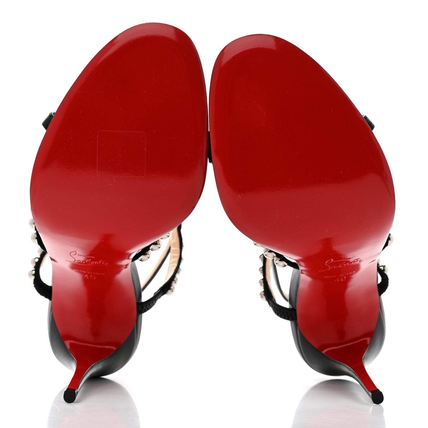 Shiny Nappa Suede Galeria 100 Sandals 40 Black Silver