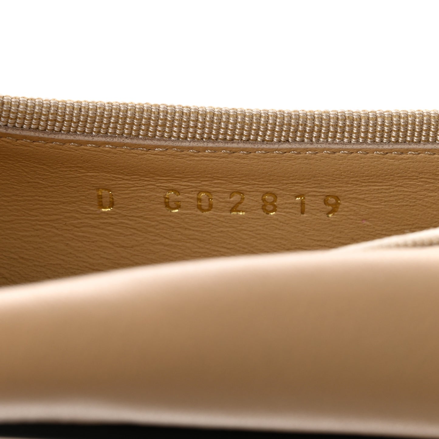 Lambskin Cap Toe Ballerina Flats 38.5 Beige Black