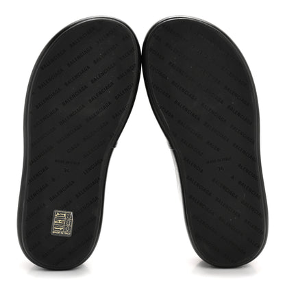Balenciaga Smooth Nappa Logo Rise Wedge Sandals 36 Black 6 of 11