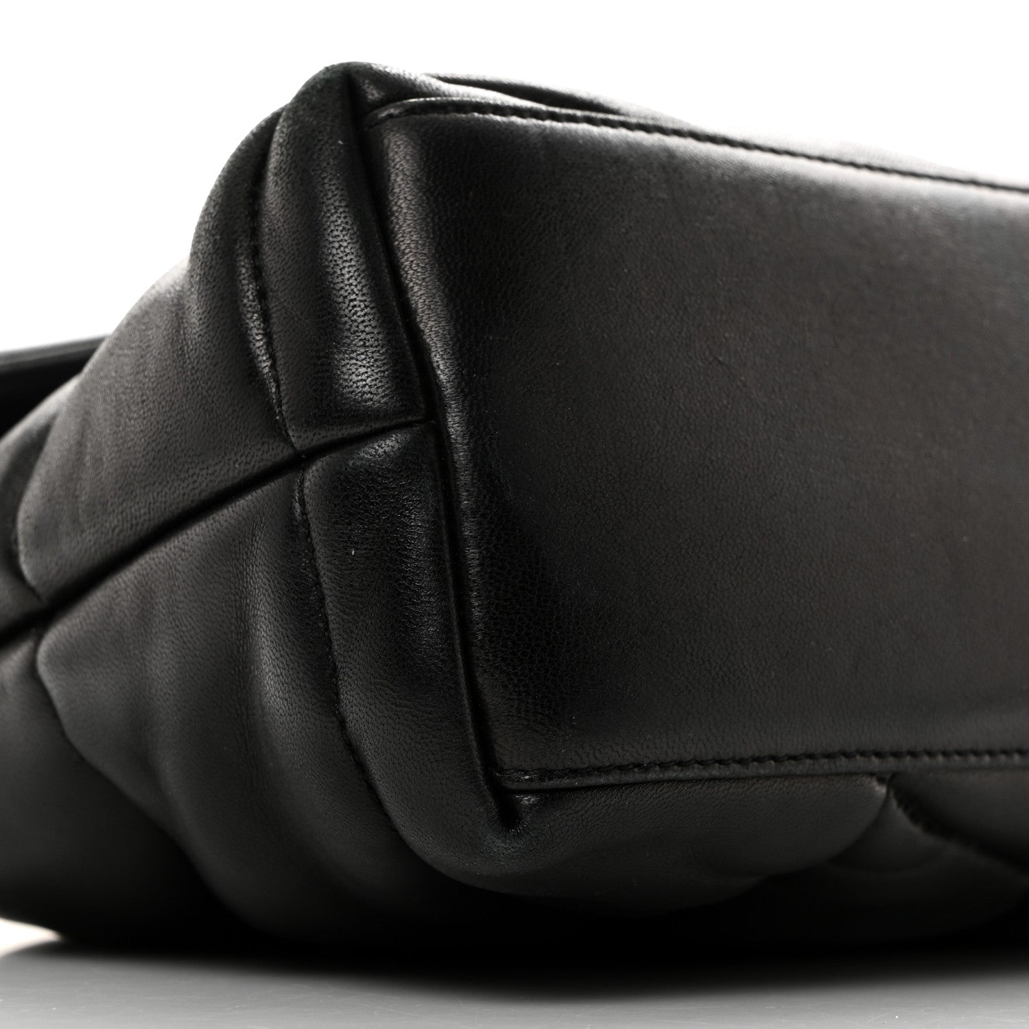 Saint Laurent Lambskin Quilted Monogram Monochrome Small Loulou Puffer Chain Satchel Black 9 of 10