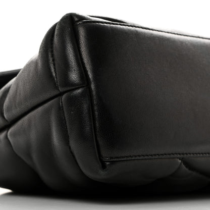 Saint Laurent Lambskin Quilted Monogram Monochrome Small Loulou Puffer Chain Satchel Black 9 of 10