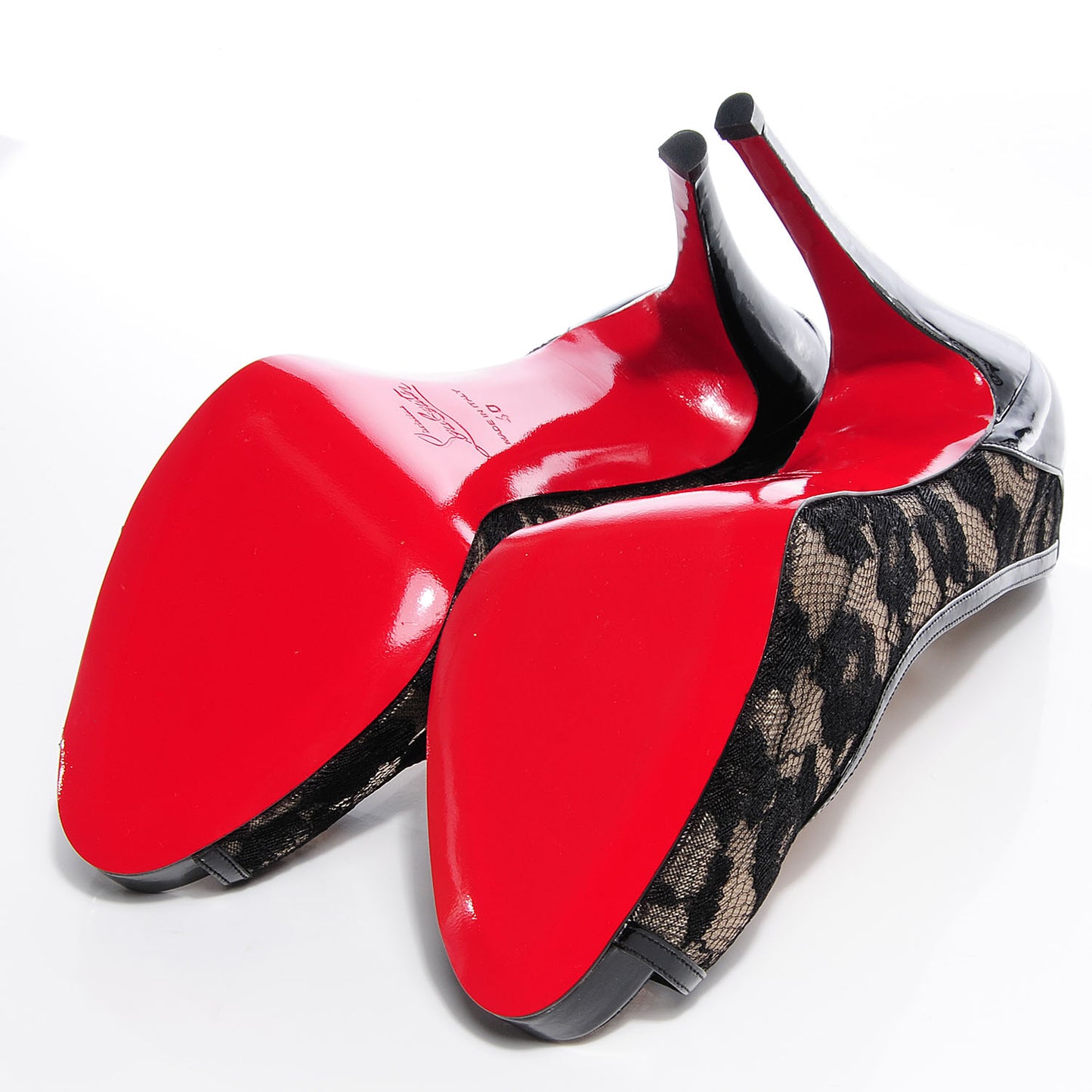 Patent Lace Leopard Ambro Pizzo 120 Pumps 40 Black
