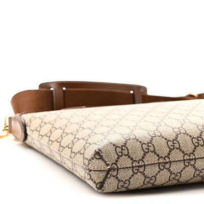 Gucci GG Supreme Monogram Azalea Calfskin Retro Interlocking G Wristlet Messenger Bag Beige Ebony Brown Sugar 9 of 10