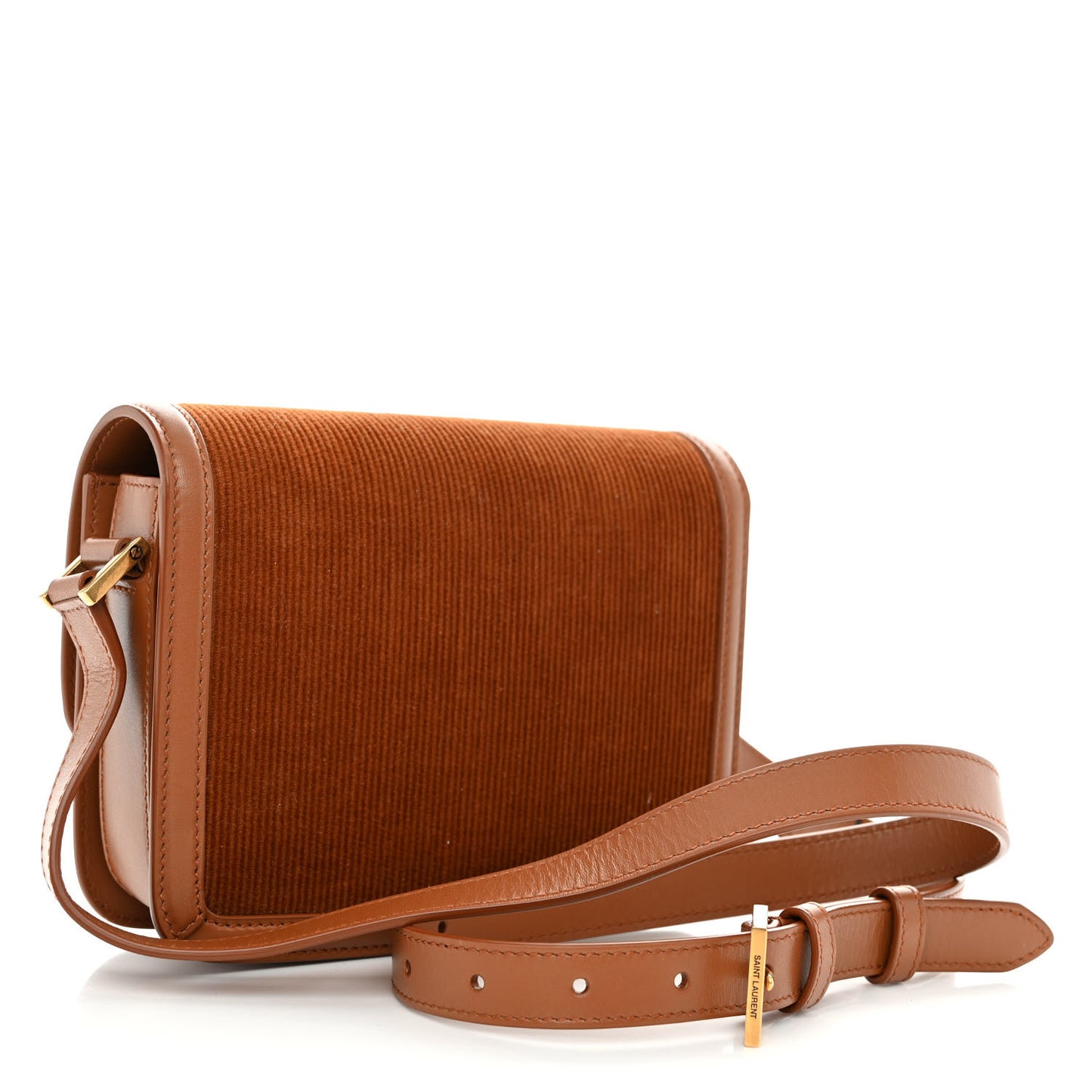 Courduroy Small Solferino Satchel Brown