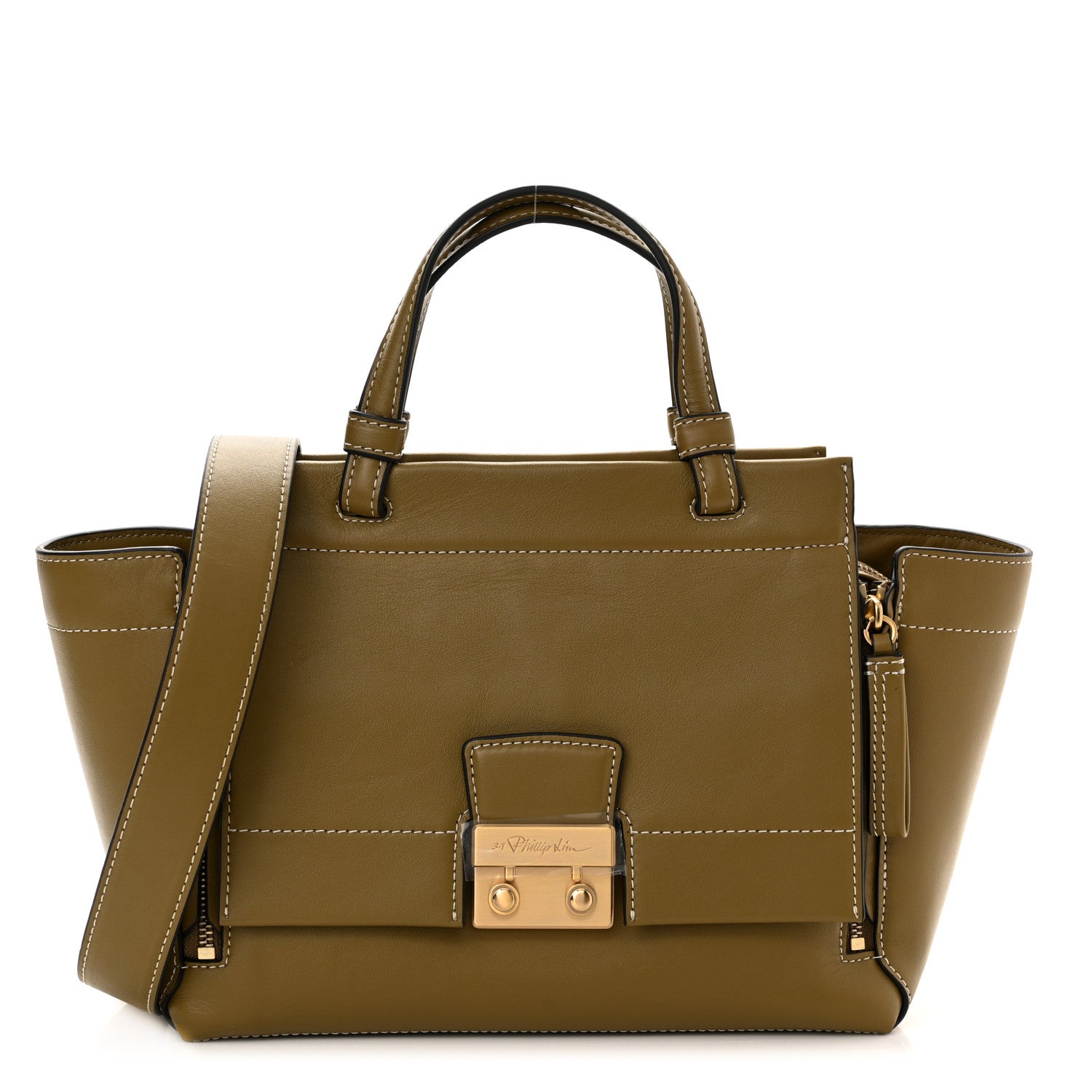 3.1 Phillip Lim Calfskin Pashli Soft Shoulder Bag Toffee 1 of 10