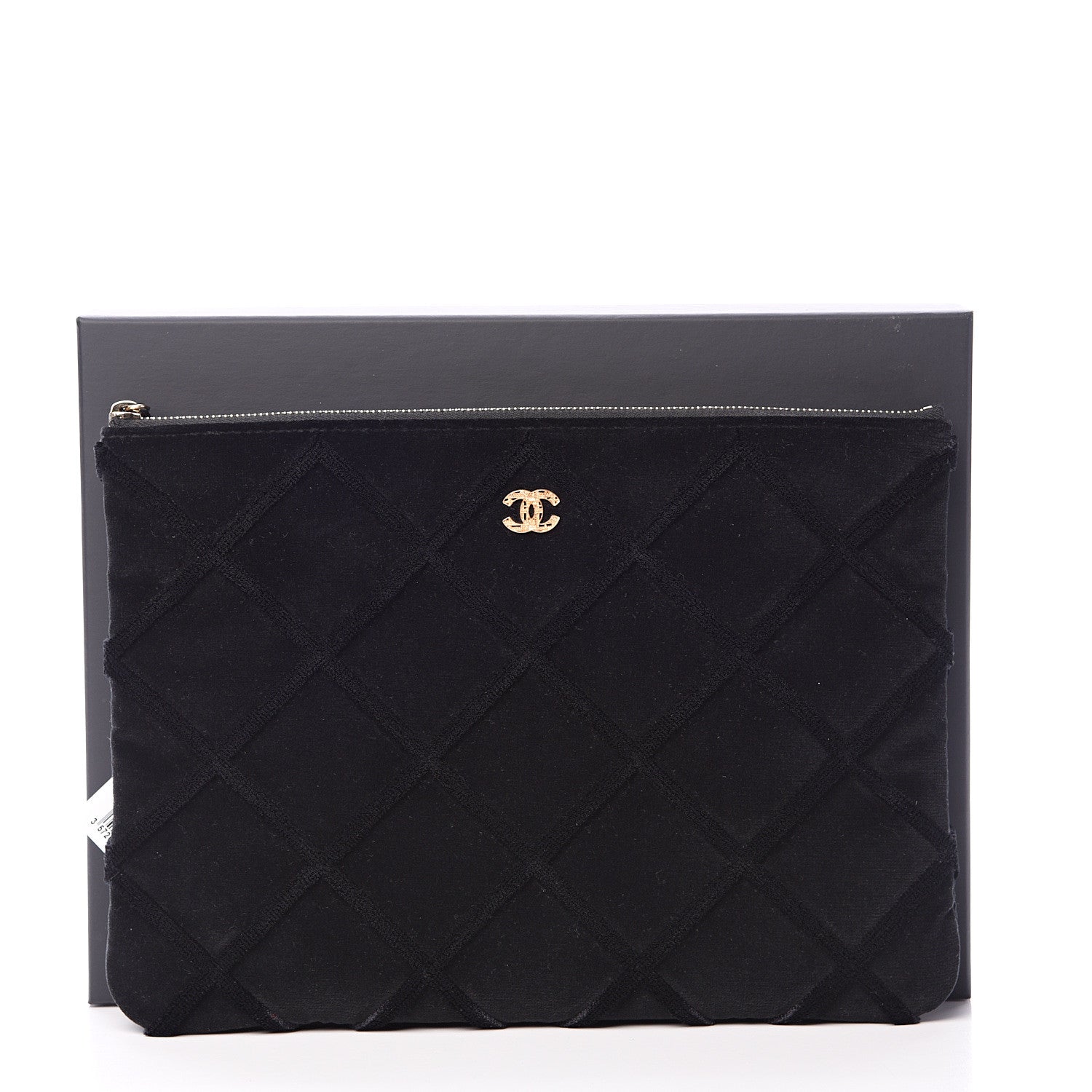 Chanel Velvet Quilted Medium Cosmetic Case Black 8 of 8