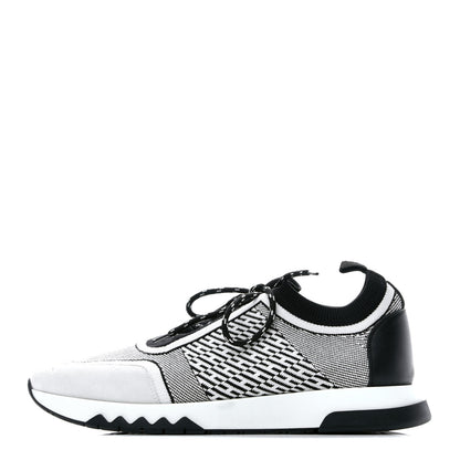 Hermes Knit Bi-Color Womens Addict Sneakers 40 Black White 1 of 8