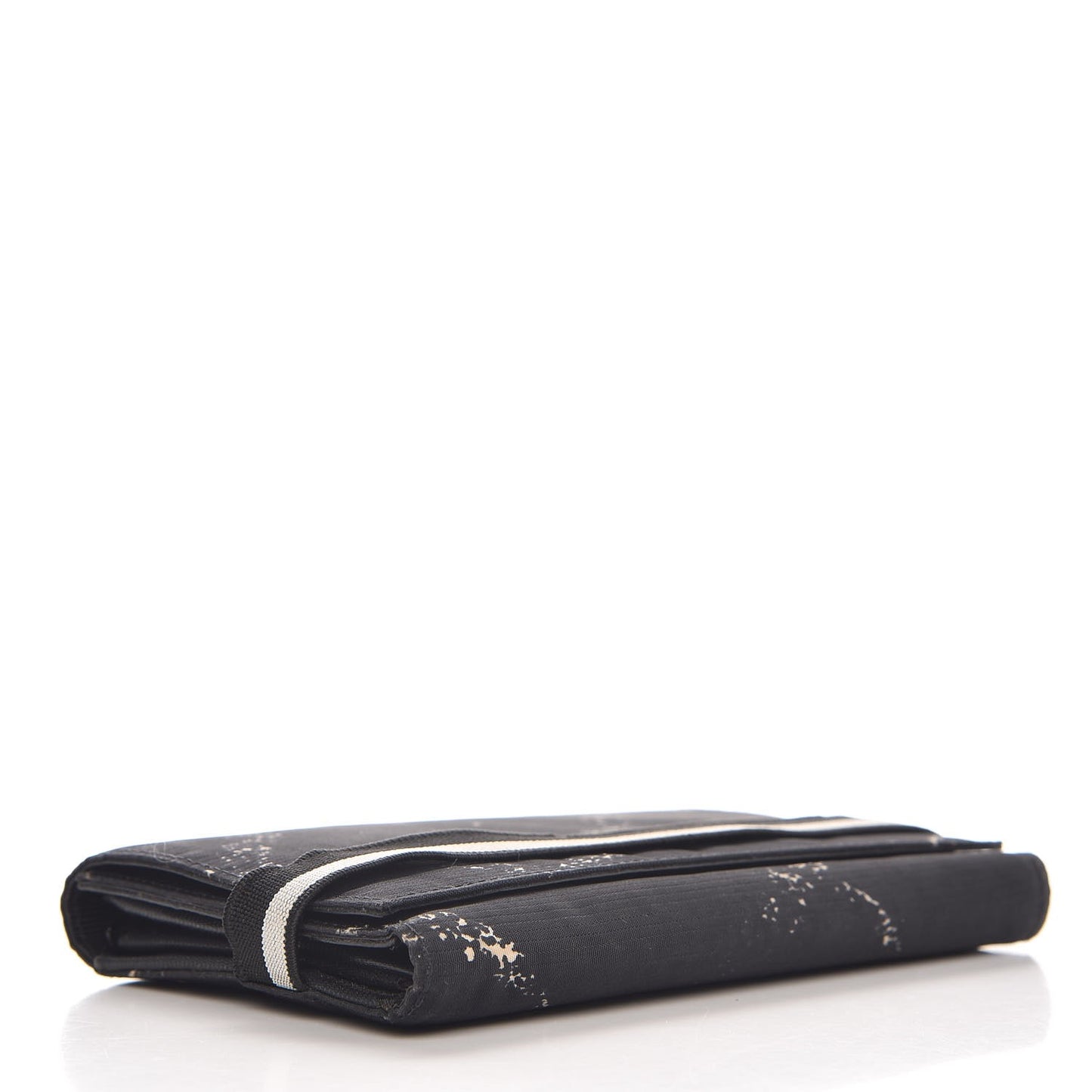 Nylon Print Flap Wallet Black