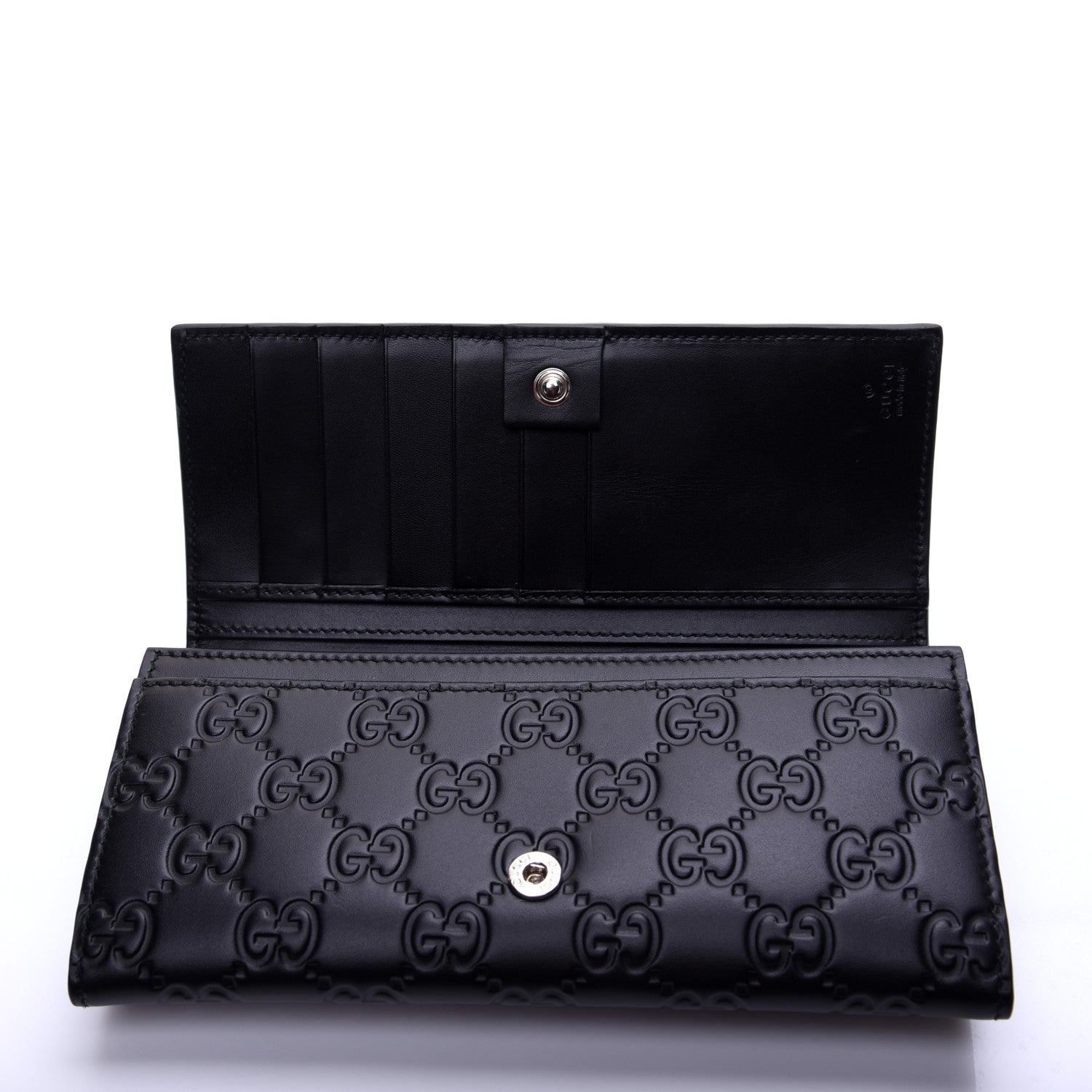 Gucci Guccissima Signature Web New Web Continental Wallet Black 9 of 10