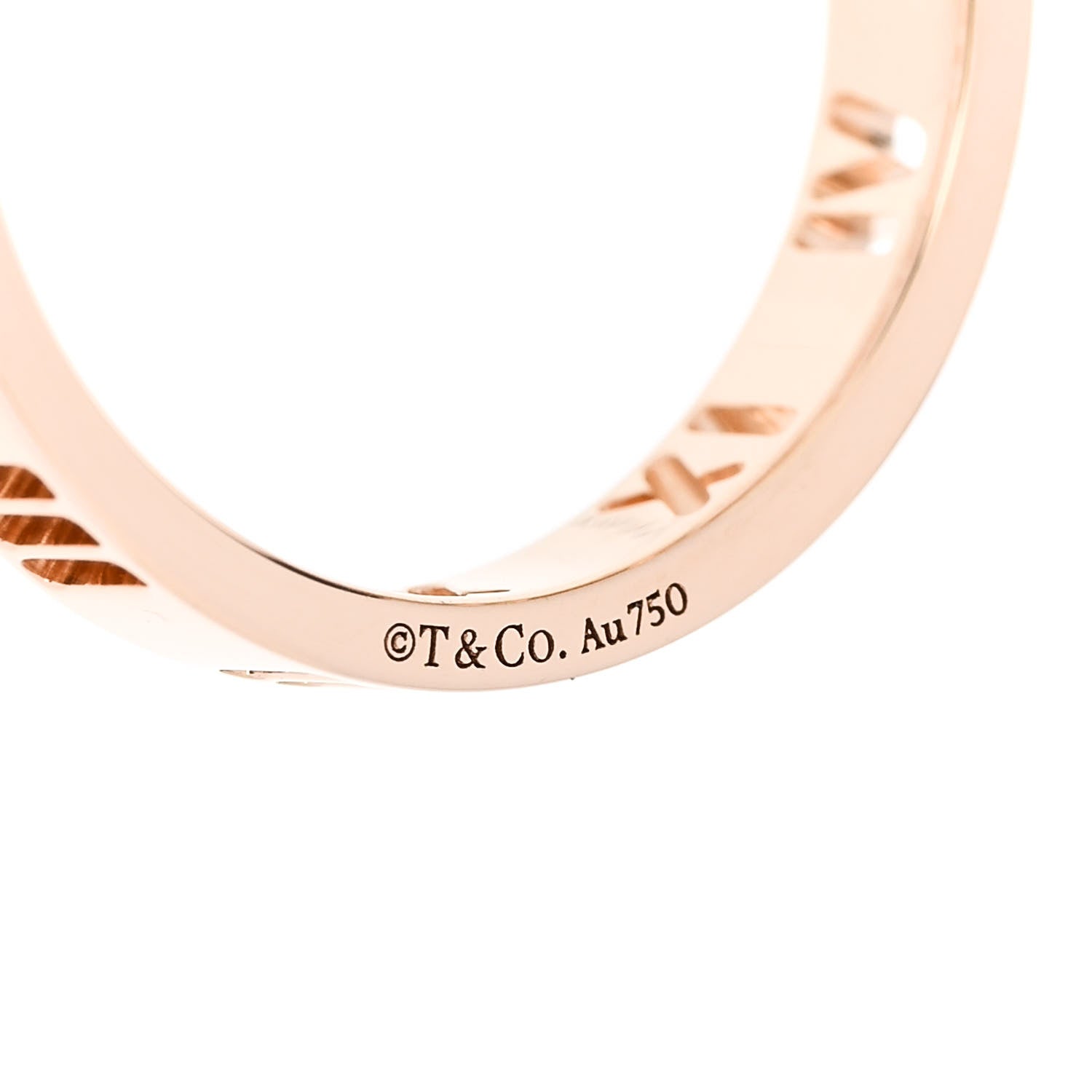 Tiffany 18K Rose Gold Diamond Atlas Pierced Ring 55 7.25 4 of 5