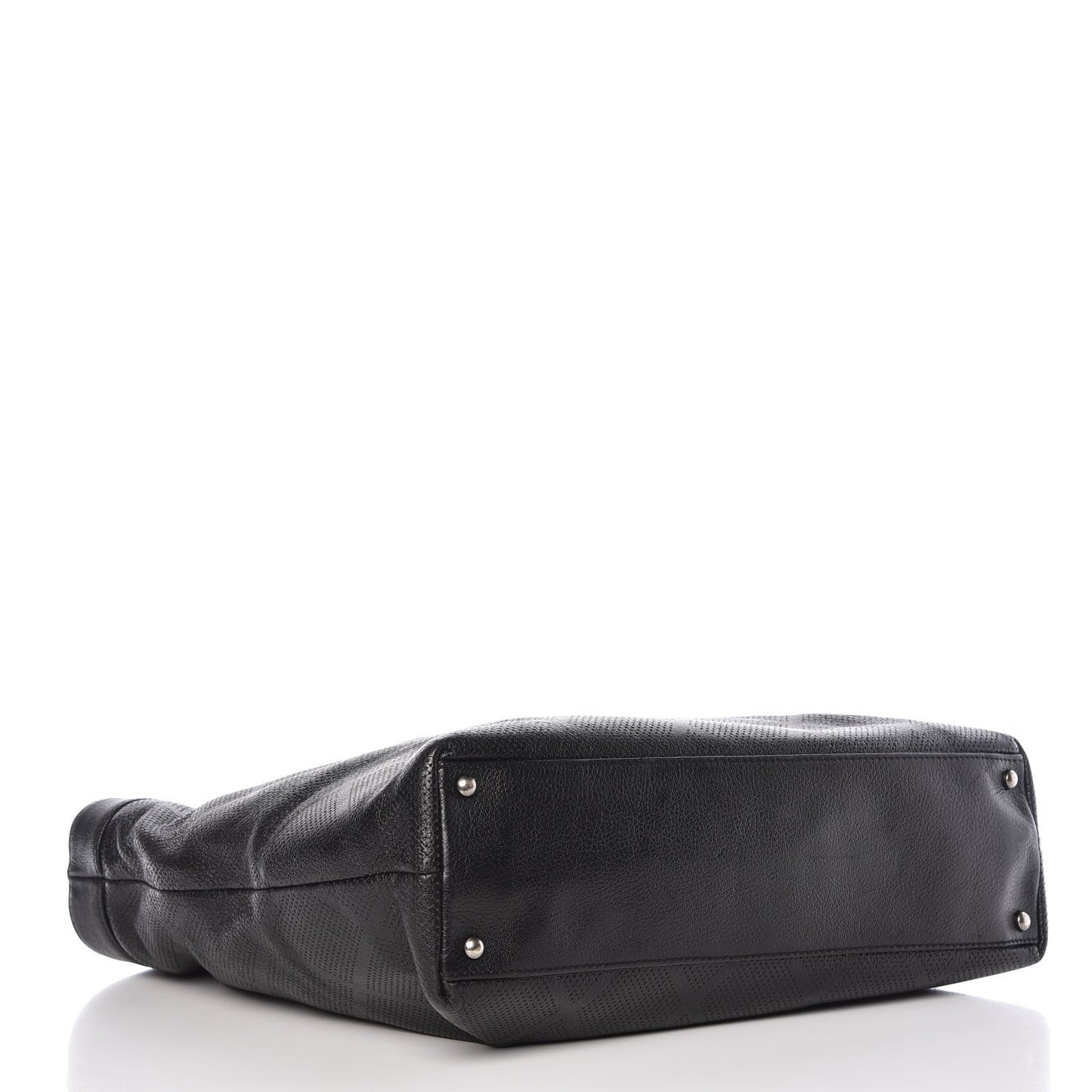 Goatskin Perforated Large CC Tote Black
