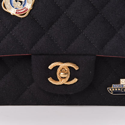 Chanel Felt Quilted Paris-Hamburg Charms Mini Rectangular Flap Black 8 of 12