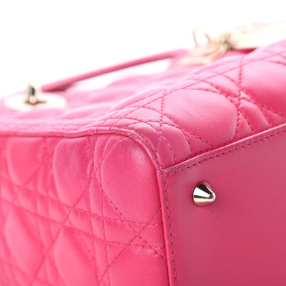 Christian Dior Lambskin Cannage Medium Lady Dior Pink 9 of 15