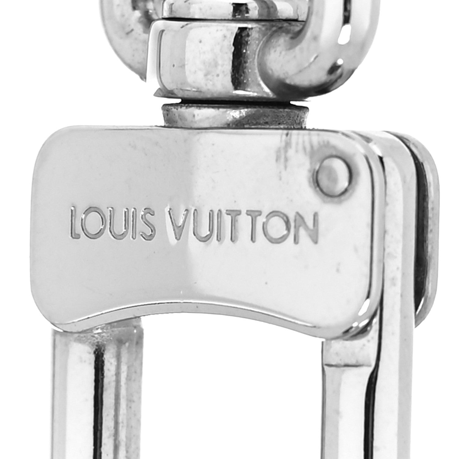 Louis Vuitton Metal Palladiium Finish LV Initiales Bag Charm Key Holder Silver 3 of 4