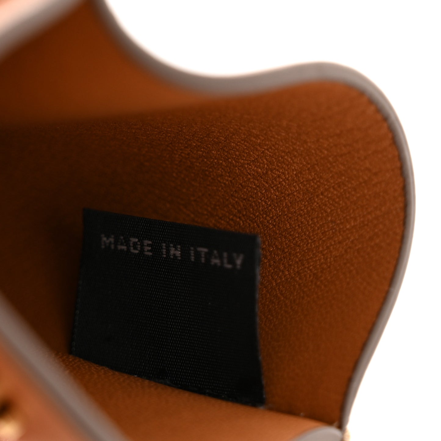 Calfskin Trick Pelle Bag Charm Cognac
