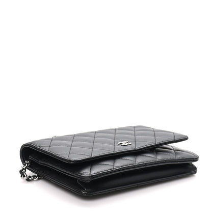 Chanel Lambskin Quilted Wallet On Chain WOC Black 4 of 11