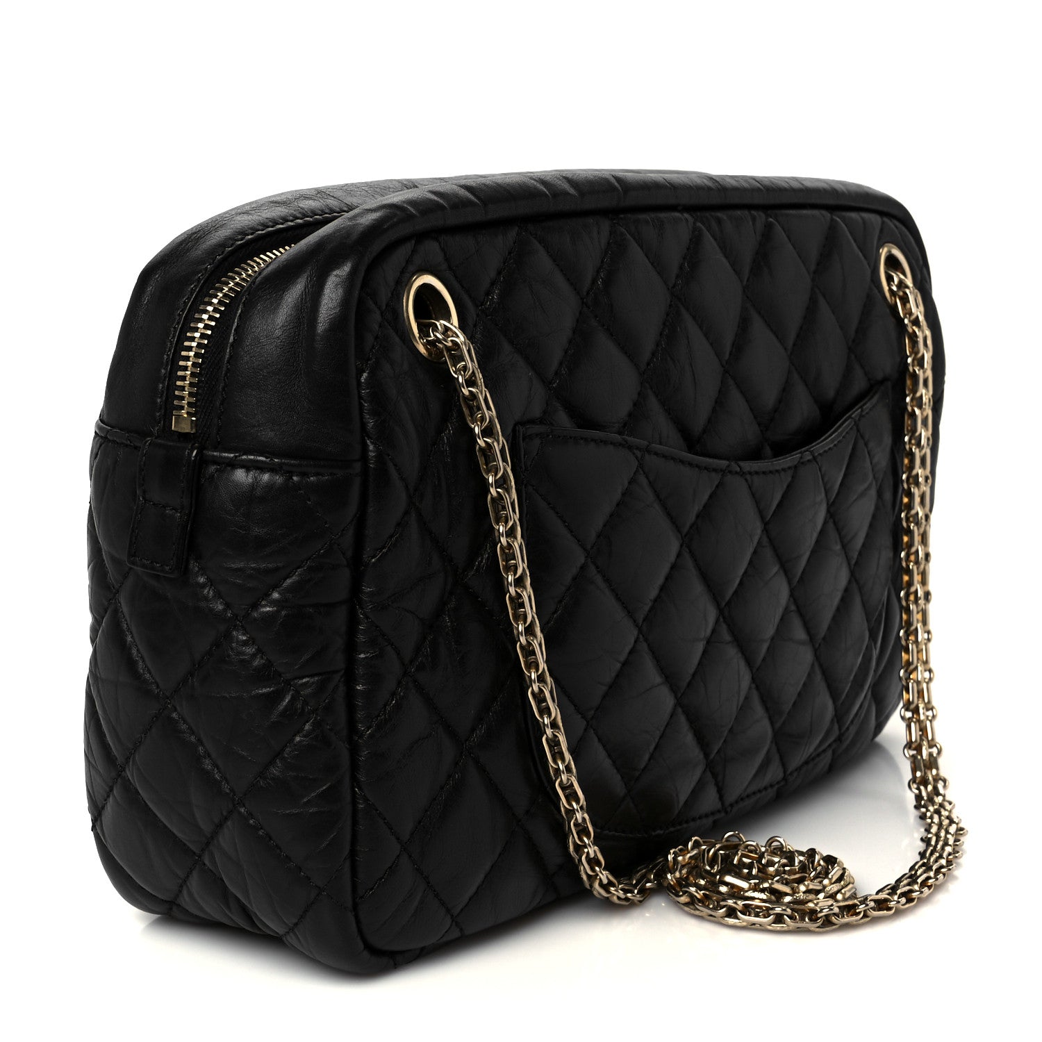 Chanel Aged Calfskin Quilted Medium Reissue Camera Case Black 3 of 10