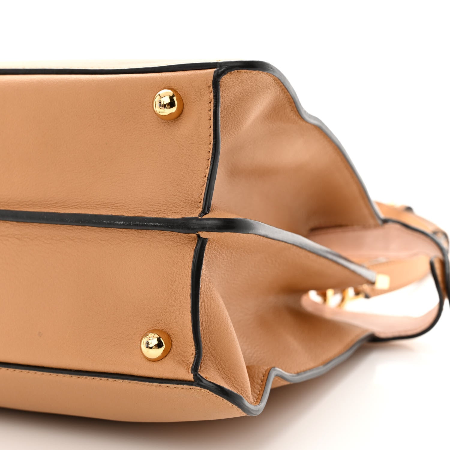 Fendi Vitello Seta Shiny Nappa Medium Peekaboo I SEE U Satchel Miele Scuro Light Rose 12 of 12