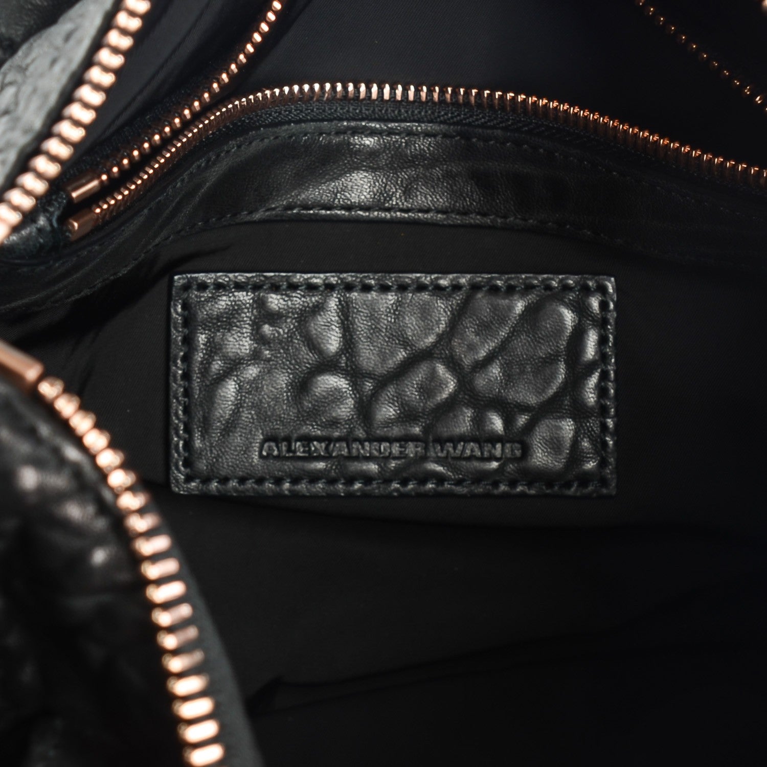 Alexander Wang Pebbled Lambskin Rocco Black Rose Gold Hardware 6 of 9