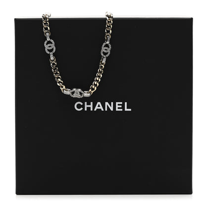 Chanel Crystal CC Chain Links Choker Necklace Gold 6 of 6