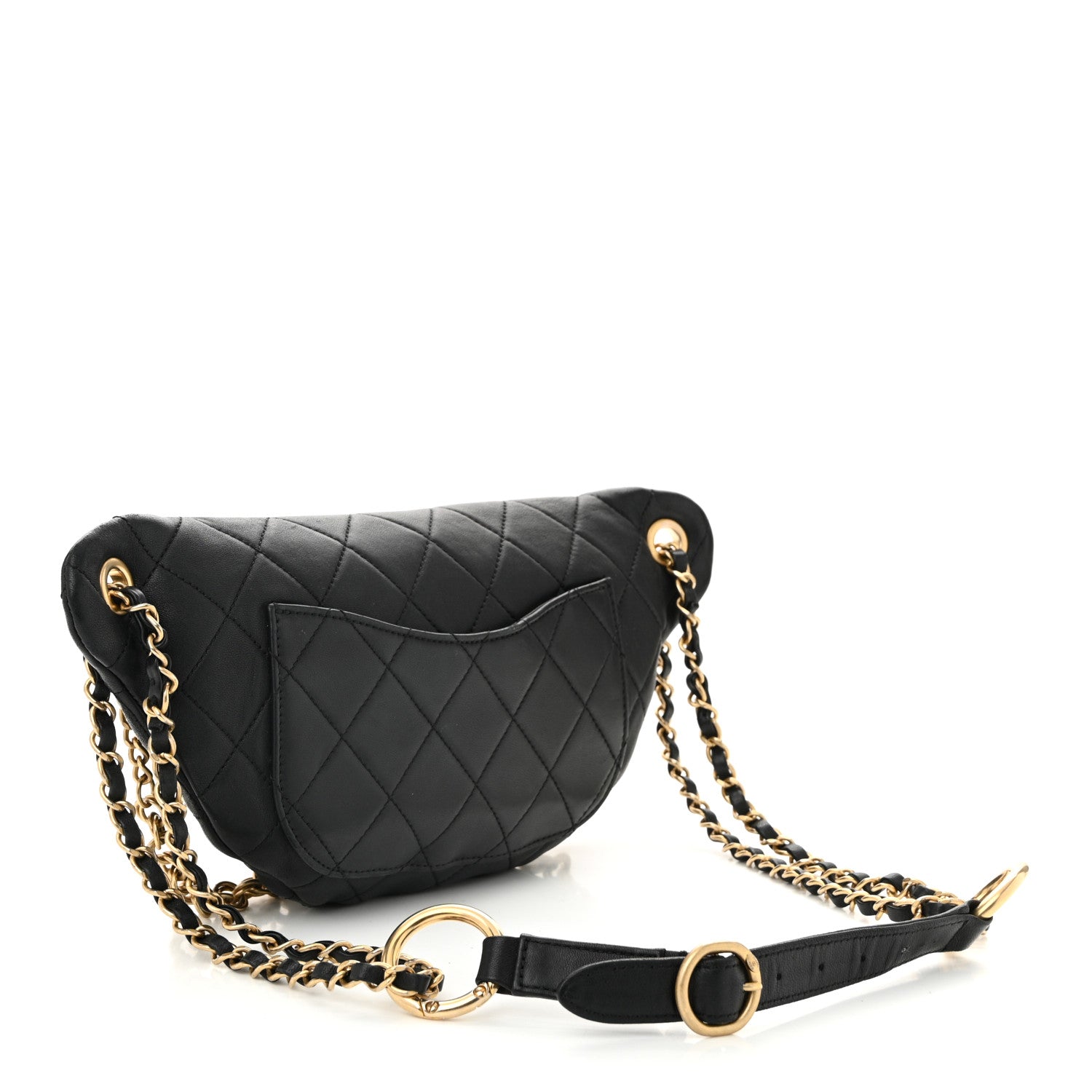 Chanel Lambskin Quilted All About Chains Waist Belt Bag Black 3 of 10