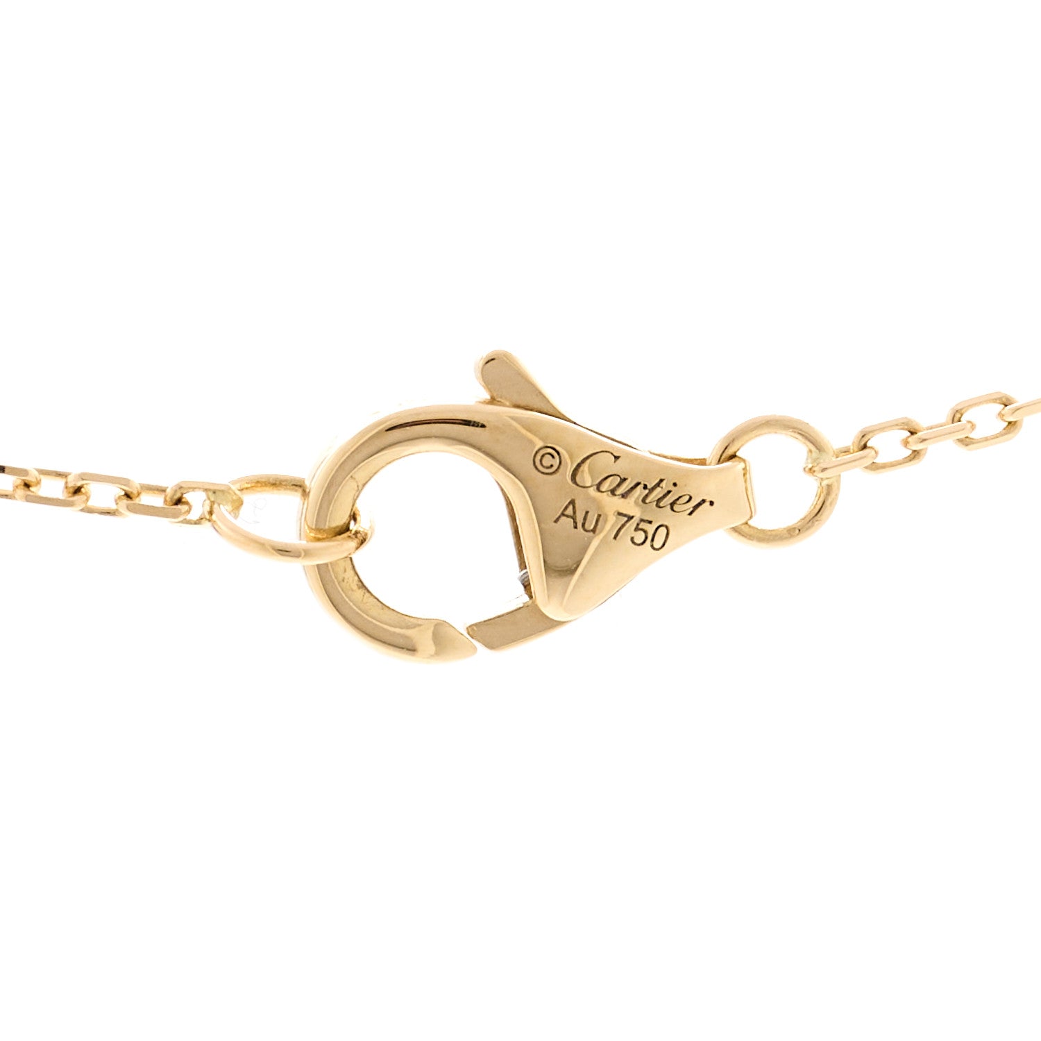 Cartier 18K Yellow Gold Diamond Mother of Pearl XS Amulette de Cartier Pendant Necklace 4 of 4