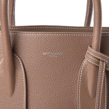Saint Laurent Grained Calfskin Topstitch Small Classic Sac De Jour Taupe 11 of 11