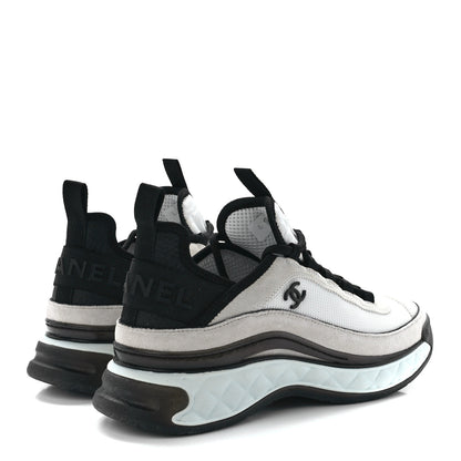 Chanel Velvet Calfskin Mixed Fibers CC Sneakers 39.5 Ivory Black 4 of 10