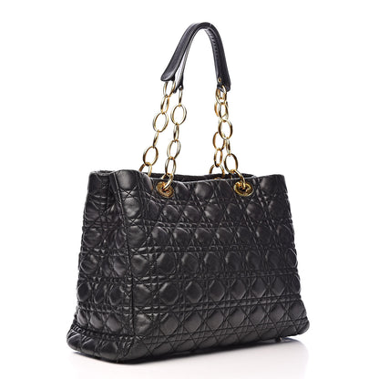 Christian Dior Lambskin Cannage Large Dior Soft Shopping Tote Black 3 of 15