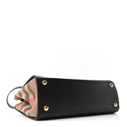 Burberry Calfskin Mega Check Small Banwell Tote Black 4 of 10