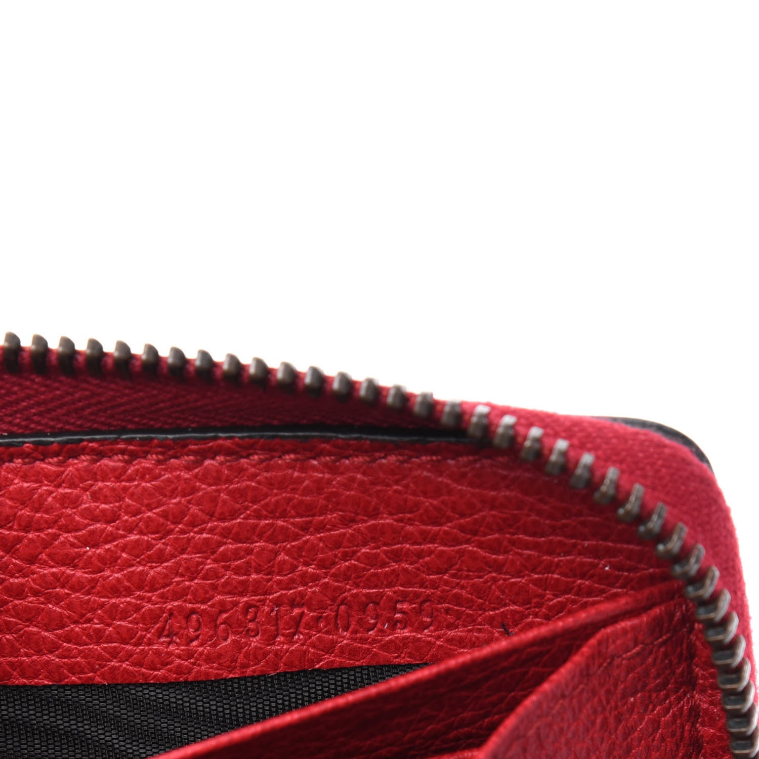 Gucci Cripto Calfskin Interlocking G Logo Zip Around Wallet Hibiscus Red Giallo Black Green Red 7 of 15
