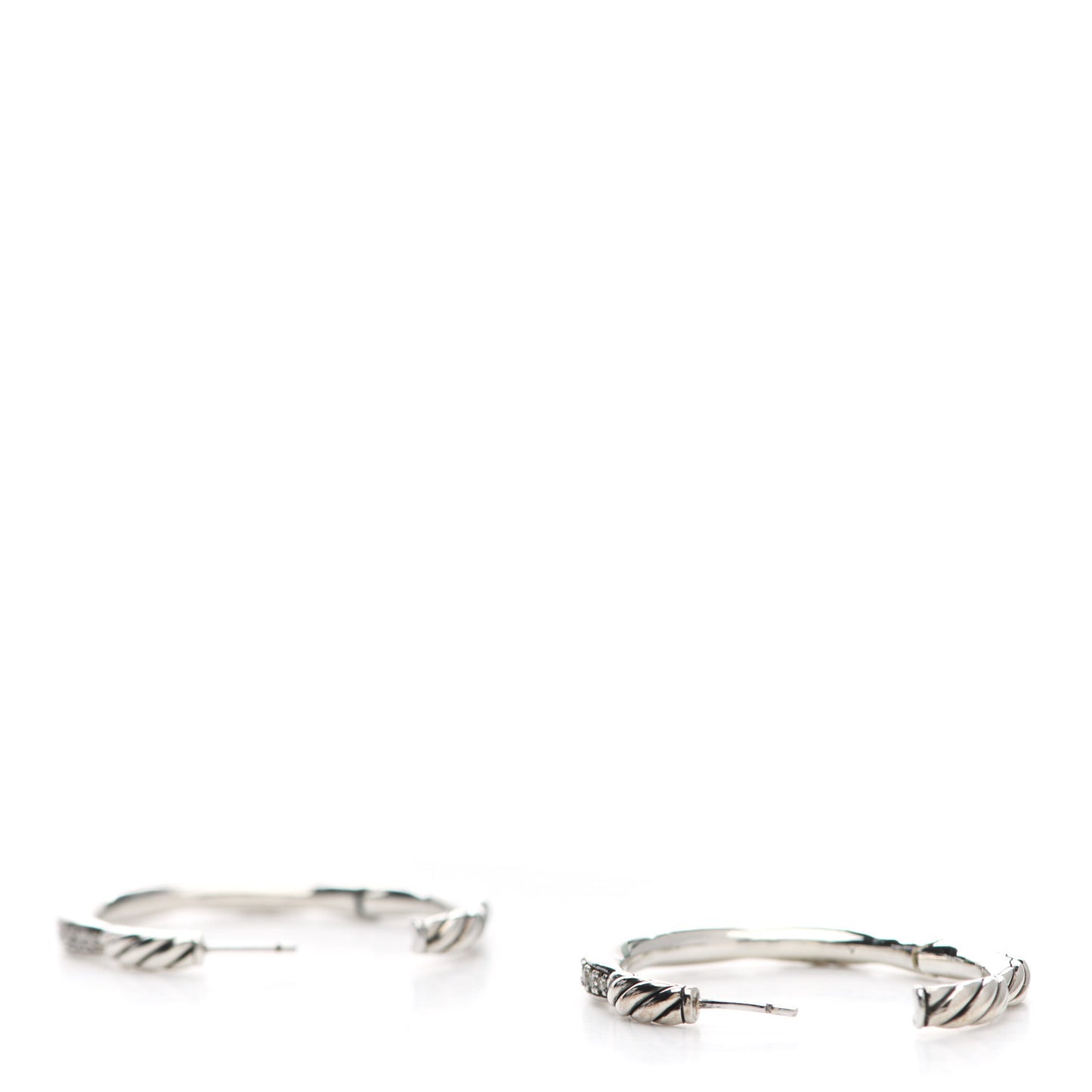 Sterling Silver Diamond Tides Hoop Earrings