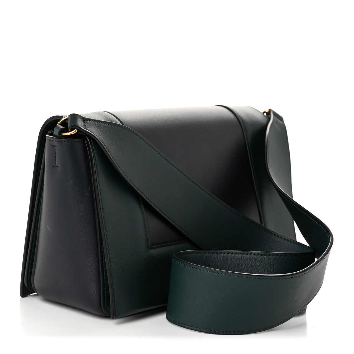 Celine Shiny Smooth Calfskin Medium Frame Shoulder Bag Amazone Dark Navy 3 of 10