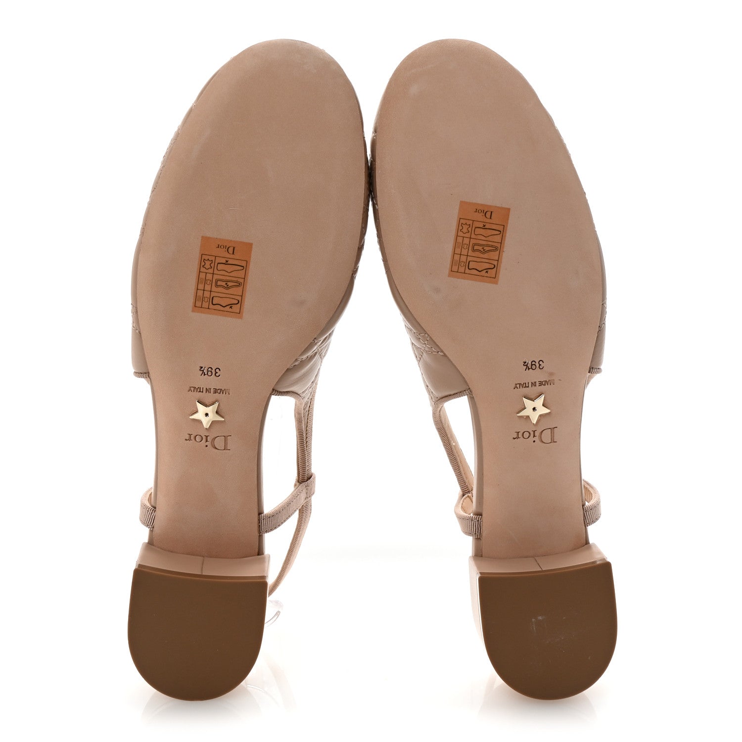 Christian Dior Calfskin Cannage Ballet Slingback Pumps 39.5 Nude 6 of 10