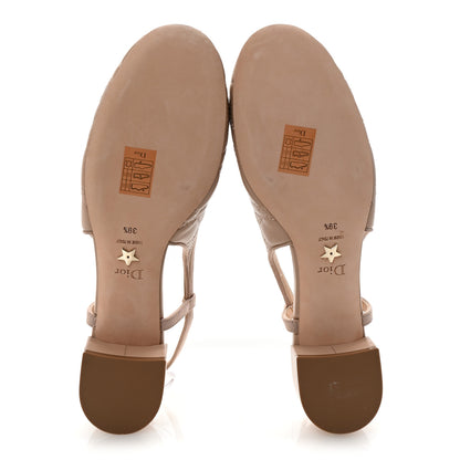 Christian Dior Calfskin Cannage Ballet Slingback Pumps 39.5 Nude 6 of 10