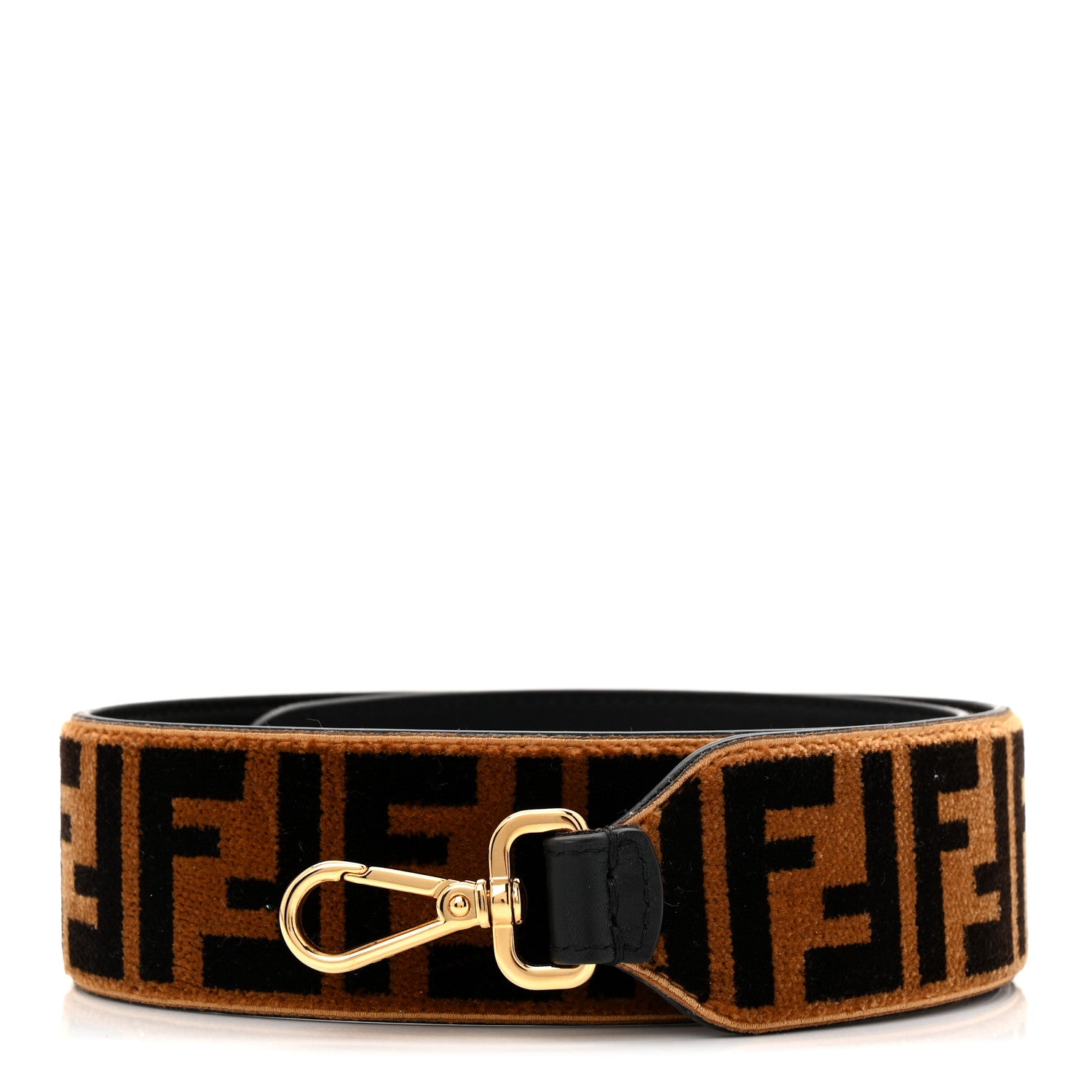 Fendi Velvet Tapestry FF Strap You Tobacco 1 of 4