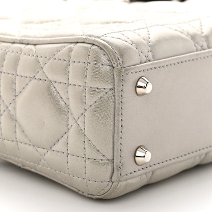 Christian Dior Metallic Nubuck Cannage Mini Lady Dior Silver 9 of 12