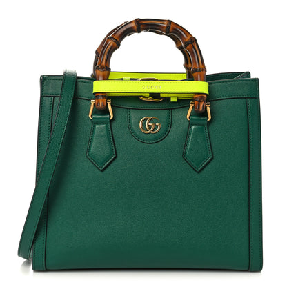 Gucci Wonka Grain Calfskin Small Diana Tote Bag Green Yellow Fluo 1 of 11