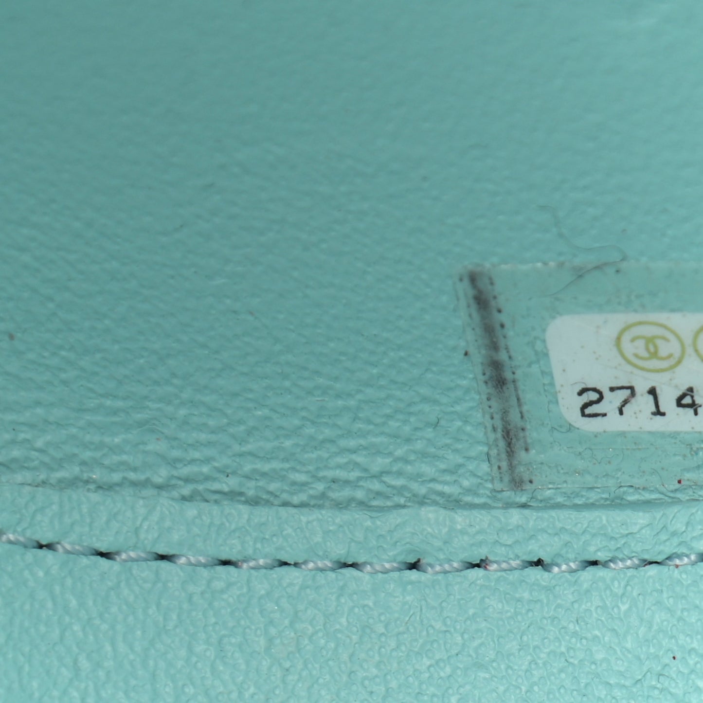 Iridescent Lambskin Round Clutch With Chain Light Blue