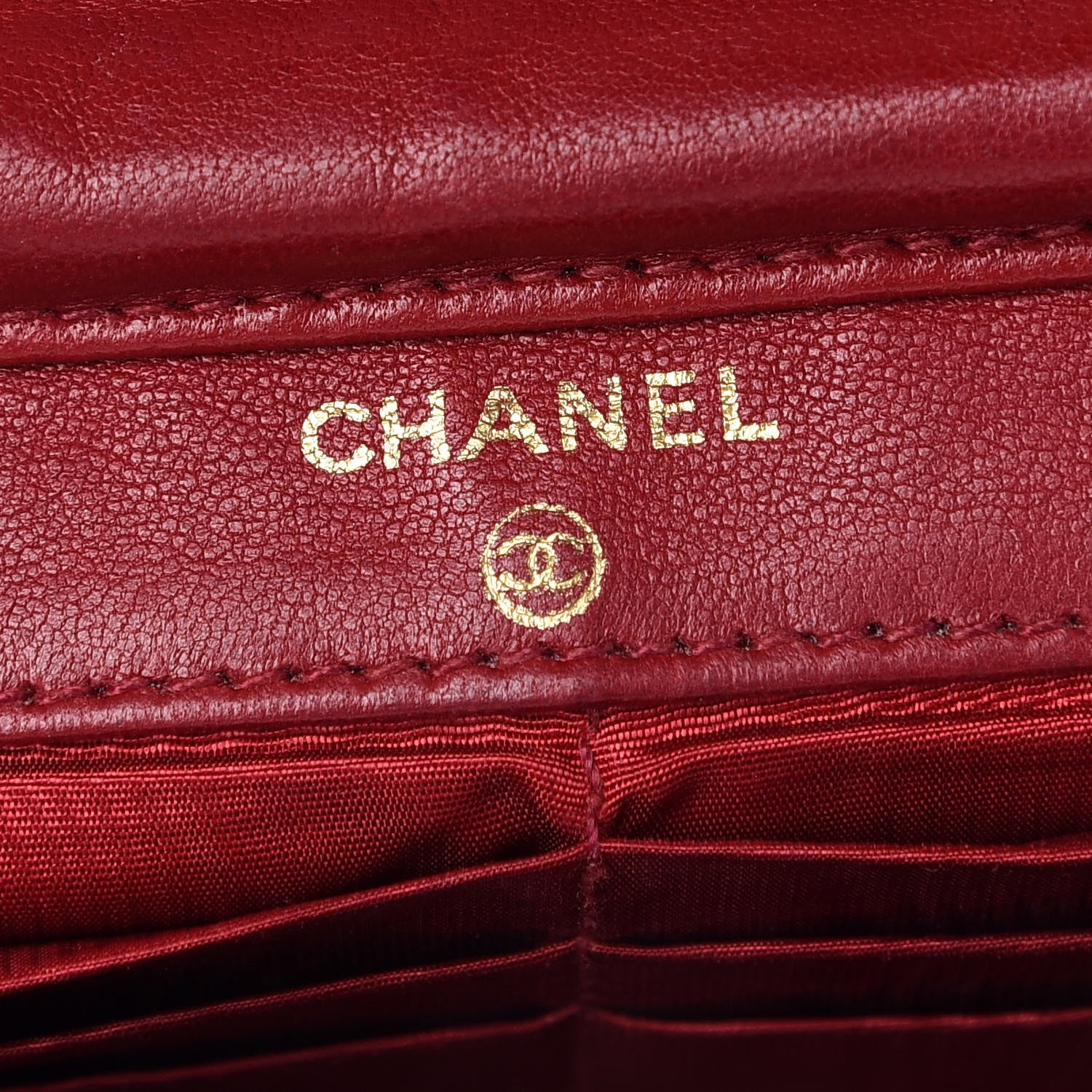 Chanel Caviar Timeless CC Wallet On Chain WOC Red 5 of 11