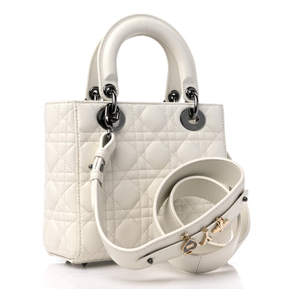 Christian Dior Lambskin Cannage Small My ABCDior Lady Dior White 3 of 9