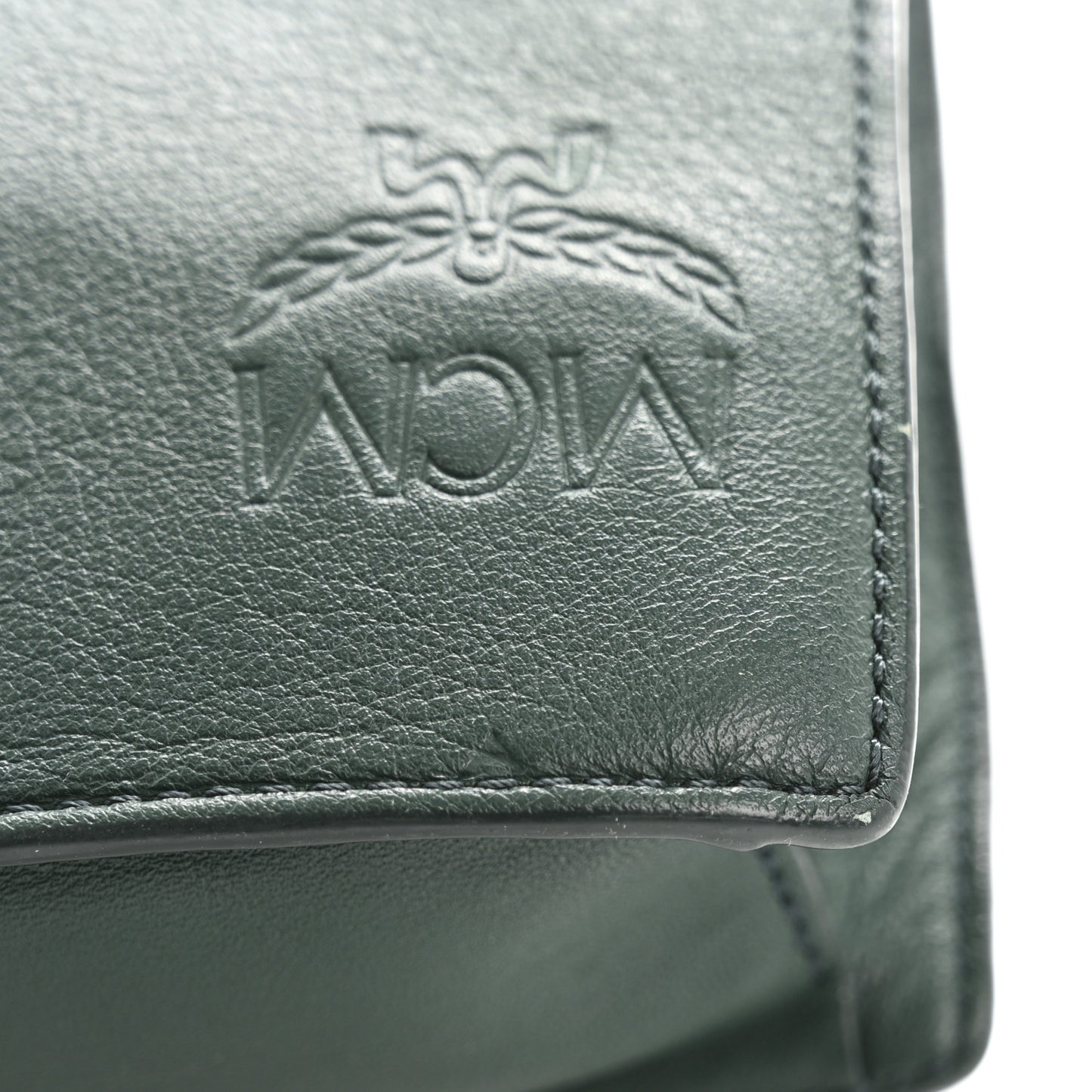 Calfskin Ottomar Wristlet Pouch Forest Green