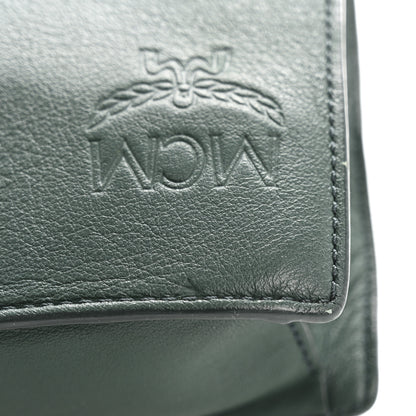 MCM Calfskin Ottomar Wristlet Pouch Forest Green 11 of 13