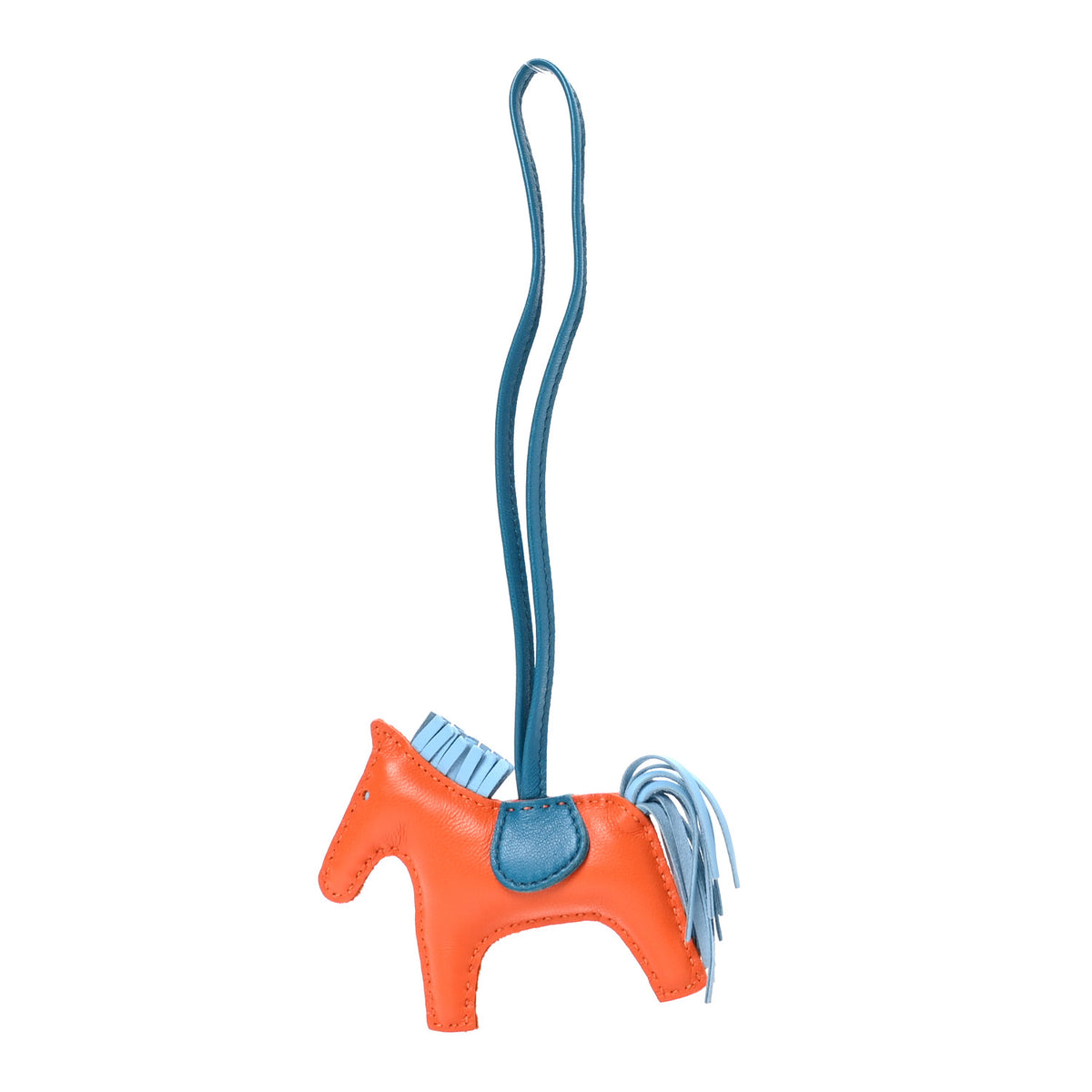 Milo Lambskin Grigri Rodeo Horse Bag Charm PM Feu Celeste Bleu Izmir