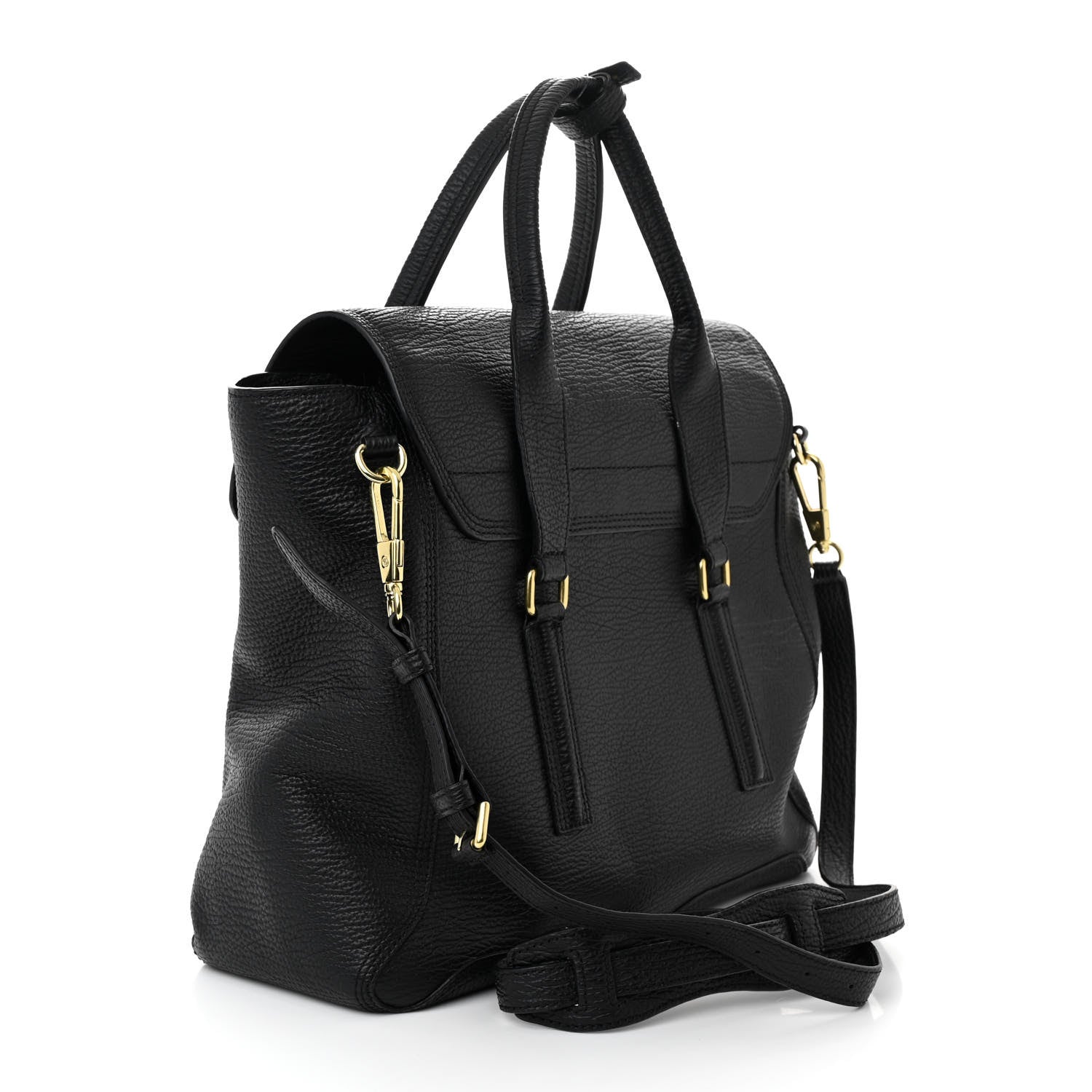 3.1 Phillip Lim Textured Calfskin Medium Pashli Satchel Black 3 of 10