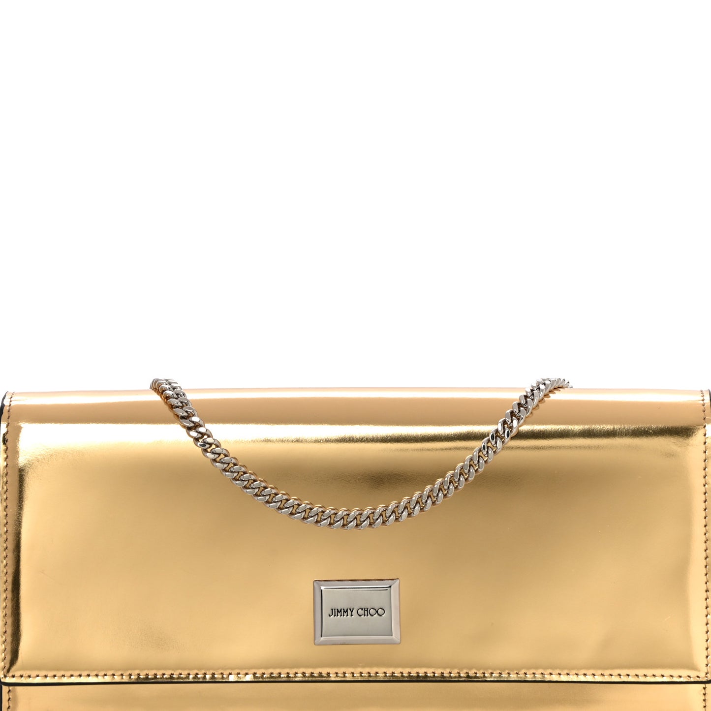 Patent Lilia Clutch Bag Gold