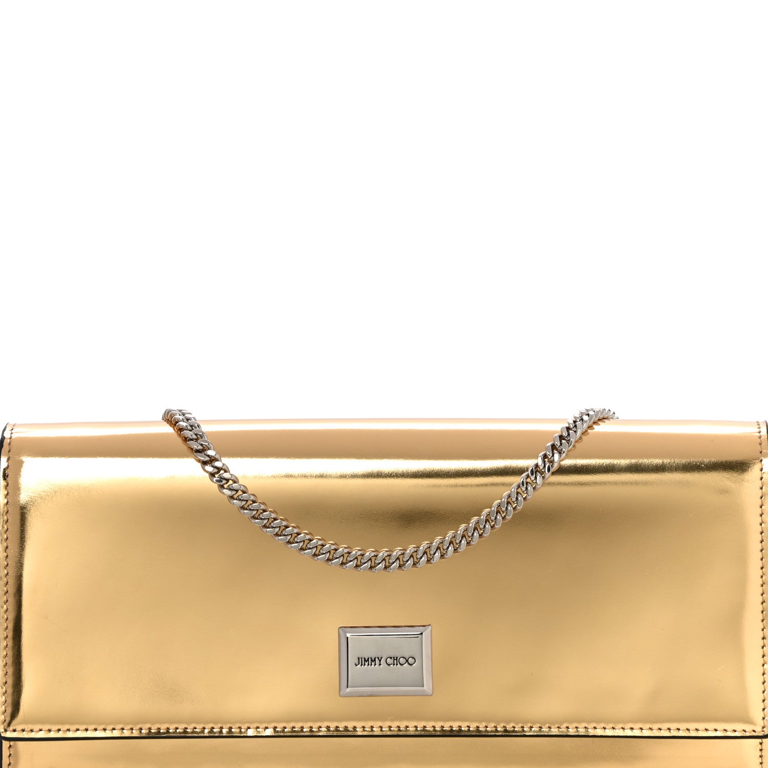Jimmy Choo Patent Lilia Clutch Bag Gold 6 of 21