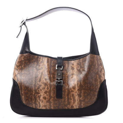 Gucci Lizard Jackie O Hobo Brown 1 of 9